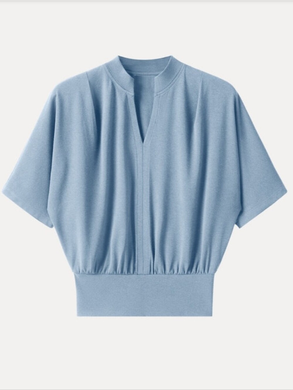NWT OGL Stand Collar Short Sleeve V-Neck Knit Top XL